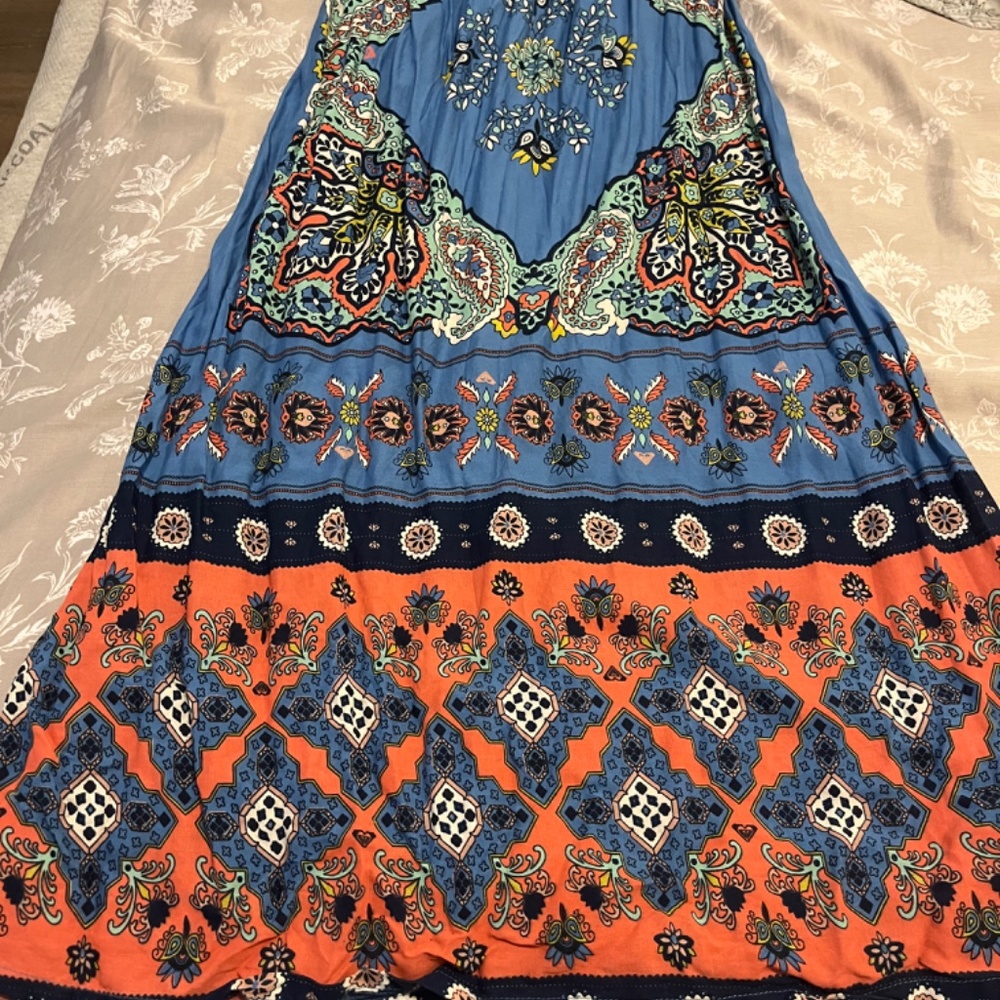 Roxy Maxi Dress Blue W Patterns - image 3